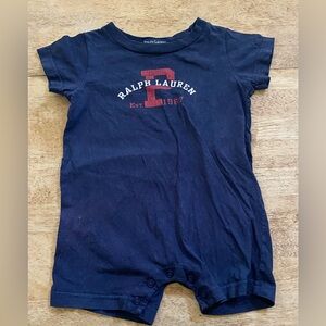 Vintage Ralph Lauren‎ Infant Sz M (6-12m) Navy Cotton Jersey Graphic Shortall